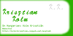 krisztian kolm business card