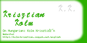 krisztian kolm business card